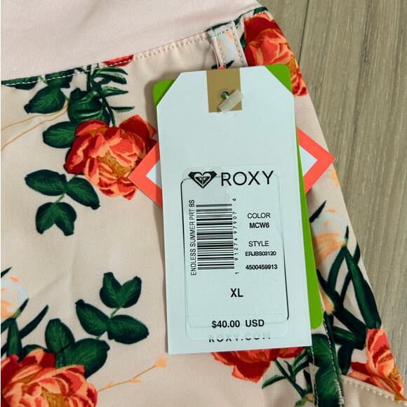 Roxy Endless Summer Peach Floral Board Shorts - Size XL - Picture 4 of 6